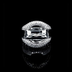 5년 | 유니섹스 라운드 헤일로 인비저블 세팅 투웨이 웨어 다이아몬드 스터드 링 14kt