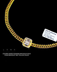 LVNA Signatures™️ Unisex Diamond Center Bar Bracelet 18kt #LVNA2024