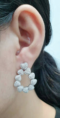 PREORDER | Heart Hoop Dangling Multi-Wear Diamond Earrings 14kt