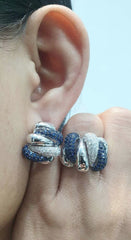 PREORDER | Sapphire Gemstones Deco Statement Diamond Jewelry Set 14kt