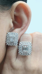 PREORDER | Square Deco Statement Diamond Jewelry Set 14kt