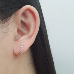 Classic Hoop Diamond Earrings 14kt
