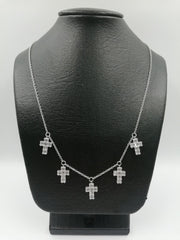Religious Cross Station Diamond Necklace 14kt