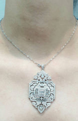 LVNA Signatures Art Deco Brooch Pendant Deco Statement Diamond Necklace | The Archives