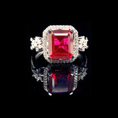 PREORDER | Infinity Red Ruby Emerald Gemstones Diamond Ring 14kt