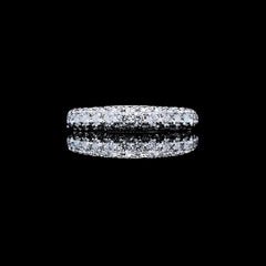Unisex Half Eternity Studded Band Diamond Ring 18kt