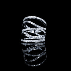 PREORDER | Statement Crossover Curved Diamond Ring 18kt