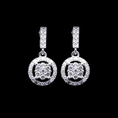 PREORDER | Classic Round Dangling Stud Diamond Earrings 18kt