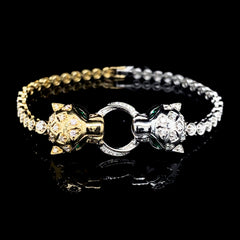 PREORDER | Multi-Tone Panther Tennis Diamond Bracelet 14kt