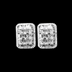 PREORDER | Large Emerald Baguette Statement Diamond Earrings 14kt