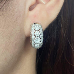 PREORDER | Floral Hoop Statement Diamond Earrings 14kt