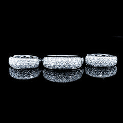 PREORDER | Half Eternity Studded Hoop Diamond Jewelry Set 14kt