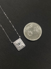 Emerald Paved Diamond Necklace 18kt