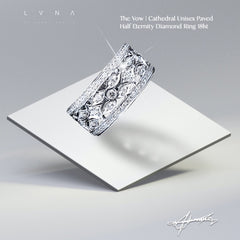 #ThePromise | Cathedral Unisex Paved Half Eternity Diamond Ring 18kt