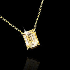 VIP #LVNAGifts GLD | 0.25 克拉 G VVS2 祖母绿钻石单石项链 18kt 黄金
