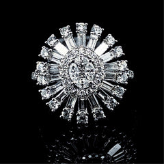 PREORDER | Baguette Floral Statement Diamond Ring 18kt