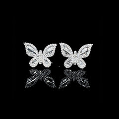 PREORDER | Butterfly Paved Deco Stud Diamond Earrings 14kt