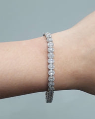 Oval Shape Eternity Diamond Bracelet 14kt