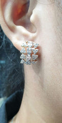 Multi-Tone Layered Diamond Earrings 14kt