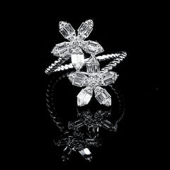 PREORDER | Floral Duo Baguette Diamond Ring 14kt