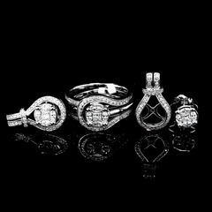 PREORDER | Multi-Wear Round Invisible Settings Diamond Jewelry Set 14kt
