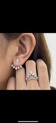 Teardrop Cluster Floating Earrings Diamond Jewelry Set 14kt