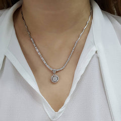 PREORDER | Round Drop Choker Diamond Necklace 14kt