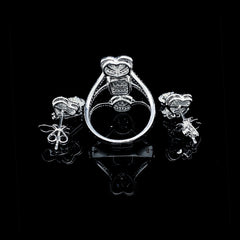 CLEARANCE BEST | Heart Emerald Round Diamond Jewelry Set 14kt