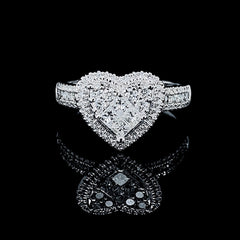PREORDER | Heart Halo Invisible Setting Diamond Ring 14kt