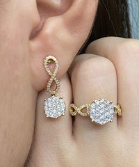 PREORDER | Golden Round Infinity Diamond Jewelry Set 14kt