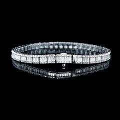 PREORDER | Square Baguette Tennis Diamond Bracelet 14kt