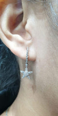 PREORDER | Star Deco Hoop Dangling Diamond Earrings 14kt
