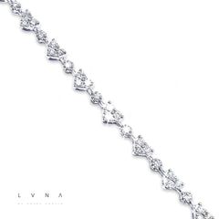 Heart Link Alternate Eternity Diamond Bracelet 14kt