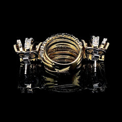 Preorder | Golden Baguette Crossover Diamond Jewelry Set 14kt