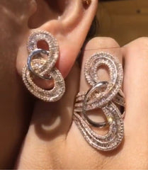 Rose Infinity Diamond Jewelry Set 14kt