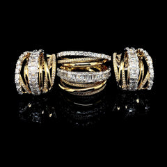 Preorder | Golden Baguette Crossover Diamond Jewelry Set 14kt