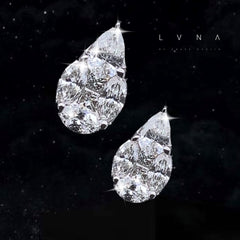 PREORDER | Pear Seamless Invisible Setting Stud Diamond Earrings 18kt