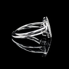 PREORDER | Round Twin Pair Paved Diamond Ring 14kt