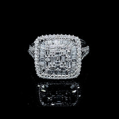 CLEARANCE BEST | Large Square Diamond Ring 14kt