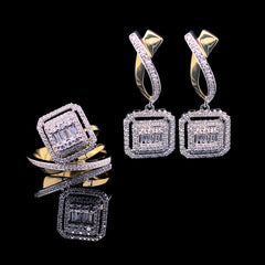 PREORDER | Multi-Tone Emerald Diamond Jewelry Set 14kt