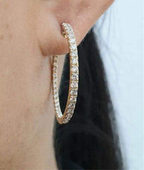 PREORDER | Golden In and Out Hoop Diamond Earrings 14kt