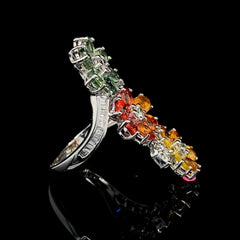 PREORDER | Floral Sapphire Gemstones Diamond Ring