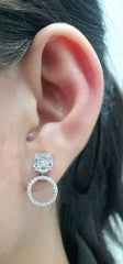 Round Multi-Wear Floating Diamond Earrings 14kt