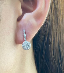 PREORDER | Classic Round Paved Hoop Diamond Earrings 14kt