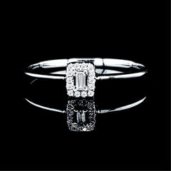Emerald Halo Paved Diamond Ring 14kt