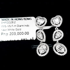PREORDER | Cluster Shape Dangling Diamond Earrings 14kt