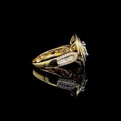 金色光环密钉第一代钻石戒指 14 克拉