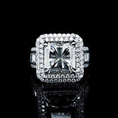 The Stolen LVNA Signatures | Archives 5.00ct Square Radiant Center Diamond Engagement Ring 18kt (Sold)