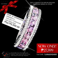 PREORDER | Pink Sapphire Half Eternity Gemstones Diamond Ring 14kt