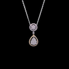 PREORDER | Round Pear Multi-Tone Diamond Necklace 14kt
